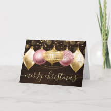 Rosa und Gold Weihnachtsbaumschmuck
