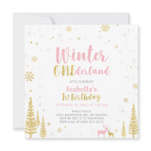 Rosa und Gold Winter Onederland 1. Geburtstag