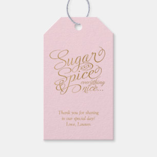 Rosa und Gold Zucker und Gewürz Favor Tags Geschenkanhänger
