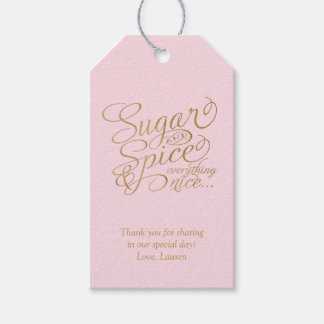 Rosa und Gold Zucker und Gewürz Favor Tags Geschenkanhänger