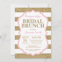 Rosa und Goldbridal Brunch Einladung Glitzer