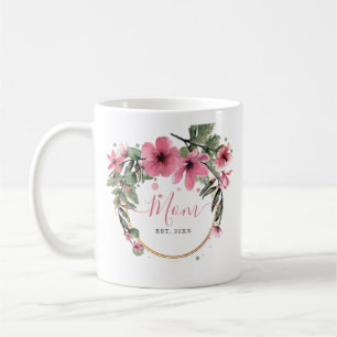 Rosa und goldene Aquarellbraun Babydusche Kaffeetasse