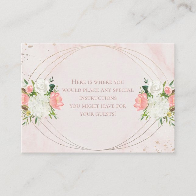 Rosa und goldene Aquarellfarben Begleitkarte (Vorderseite)