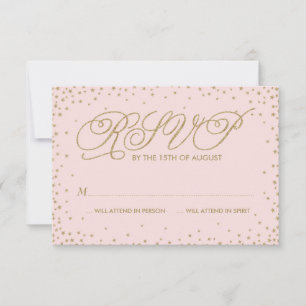 Rosa und goldene Extravagante Stars Hochzeit RSVP- RSVP Karte