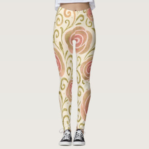 Rosa und goldene Fairy Tale Storybook Princess Ros Leggings