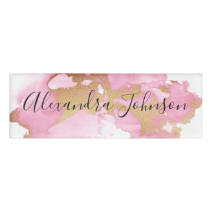 Rosa und goldene Foil Wash Girl Namenschild