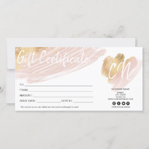 Rosa und goldene Geschenkkarte