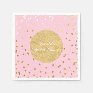 Rosa und goldene glänzende Konfetti-Punkte Chic Mo Serviette