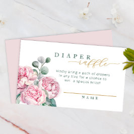 Rosa und goldene Grüne, florale Windel-Faltkarte f Begleitkarte