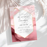 Rosa und goldene Hochzeit im eleganten Rahmen Einladung<br><div class="desc">Rosa und goldenes Aroma im Wasser. Sie können den Wortlaut,  die Textgröße,  die Farben und den Schriftart dieser Vorlage ändern.</div>
