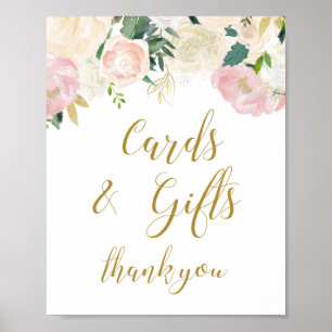 Rosa und Goldene Hochzeitsdusche-Schild Poster