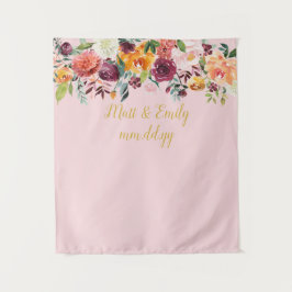 Rosa und goldene Hochzeitskabine - Hintergrund Wandteppich