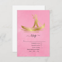 Rosa und goldene italienische Gondel