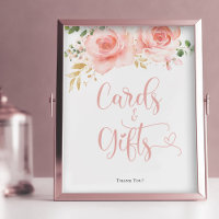 Rosa und goldene Karten und Geschenke-Zeichen