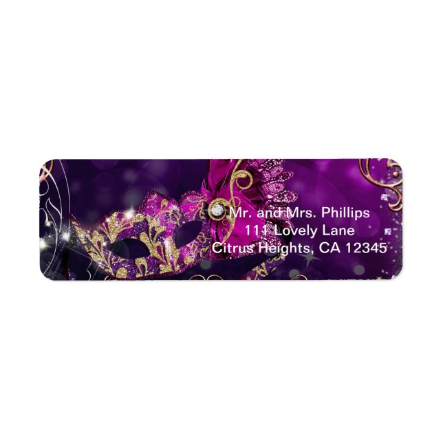 Rosa und goldene Kostüme Masquera Mask Geburtstags (Vorne)