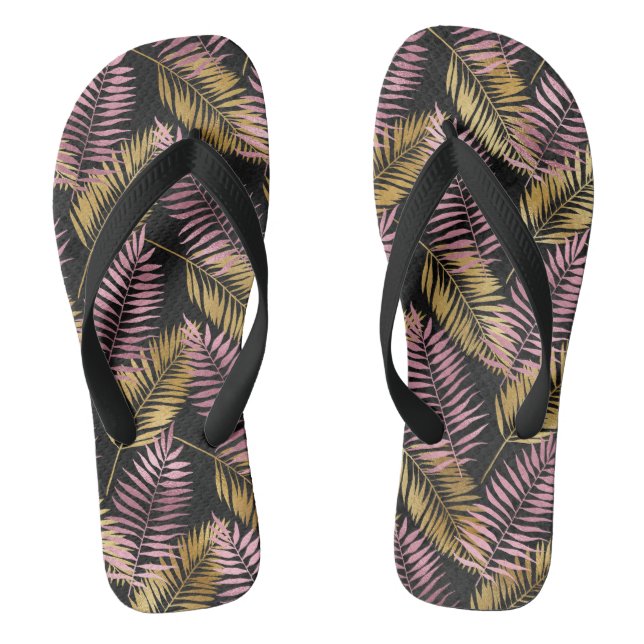 Rosa und goldene Leoparden Flip Flops (Fußbett)