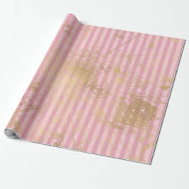 Rosa und goldene Pariser Forelle Geschenkpapier