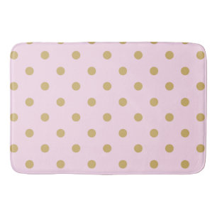 Rosa und goldene Polka-Punkte modernes trendiges M Badematte