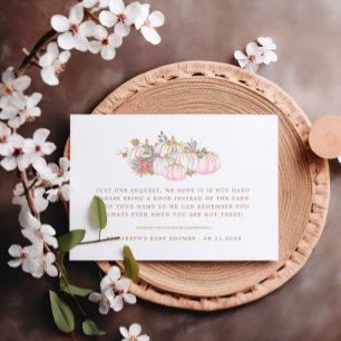 Rosa und goldene Pumpkin Blumenbücher für Kinder Begleitkarte