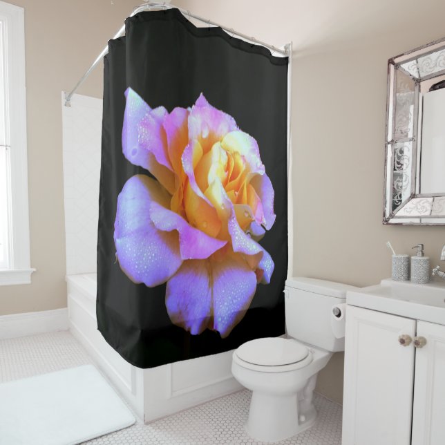 Rosa und goldene Rose Duschvorhang (Beispiel)