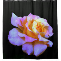 Rosa und goldene Rose Duschvorhang