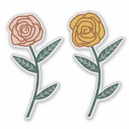 Rosa und goldene Rose Set Aufkleber