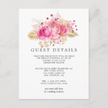 Rosa und goldene Rose Wasserfarben Hochzeitsgäste 