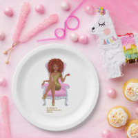 Rosa und goldene schwarze Frau