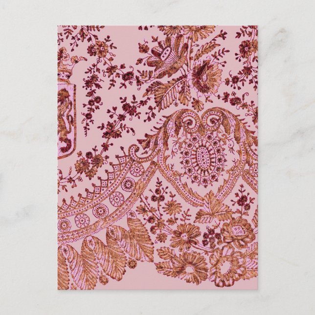 Rosa und goldene Spitze Postkarte (Vorderseite)