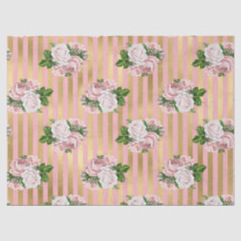 Rosa und goldene Streifen mit Rose Seidenpapier