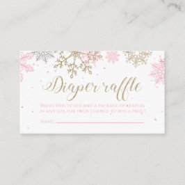 Rosa und goldener Glitzer Snowflake Windelwölfe Begleitkarte