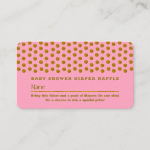 Rosa und goldener Polka-Dot , Windelkreuz Begleitkarte