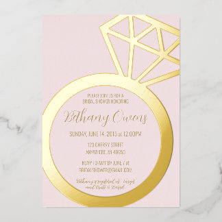 Rosa und Goldener Ring Brautparty, Hochzeit Folieneinladung