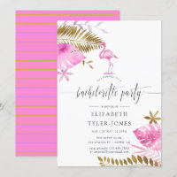 Rosa und goldener tropischer Flamingo-Junggeselinn