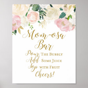Rosa und Goldenes Babyshower-Schild Poster
