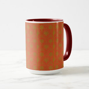 Rosa und goldenes Blumenmuster Tasse