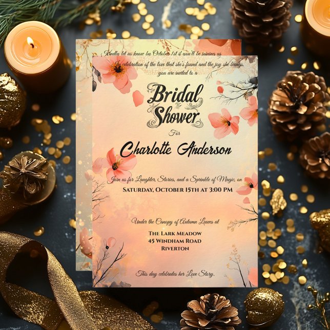 Rosa und goldenes Brautparty mit Spitzen Einladung (Von Creator hochgeladen)