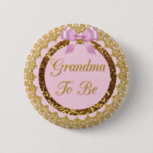 Rosa und goldenes Grandma zum Kinderduschknopf Button