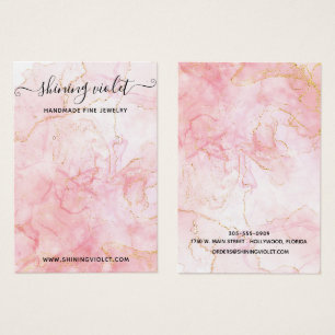 Rosa und goldenes Marmorerring & Nekklace Display