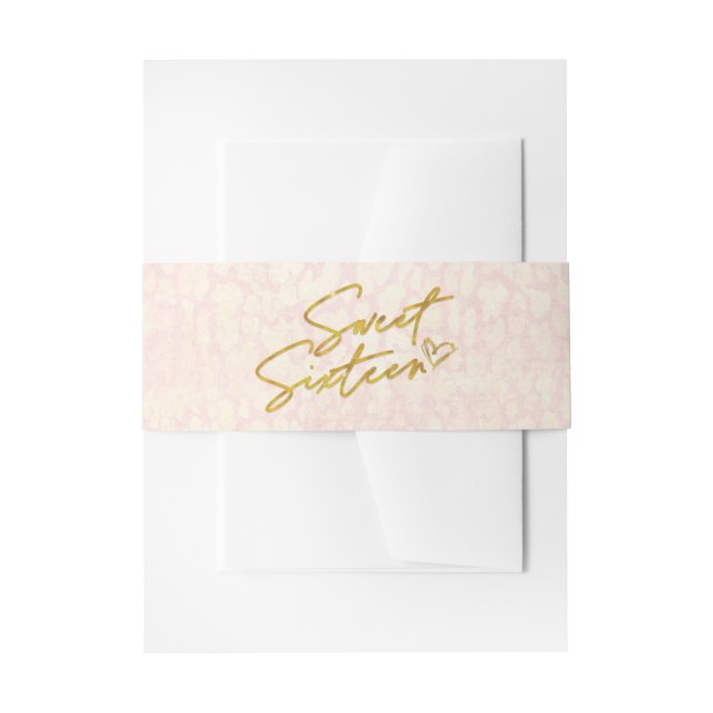 Rosa und goldenes süß 16 Party Einladungsbanderole (Vorderseite Beispiel)