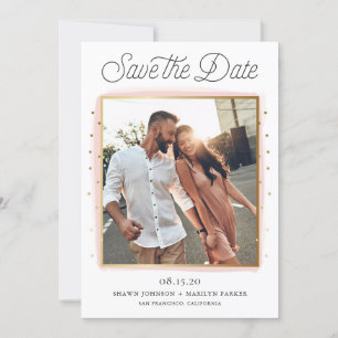 Rosa und goldfarbene Confetti-Foto-Save the Date-K Save The Date