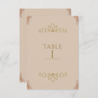 Rosa und goldfarbene elegante Tischnummer Card