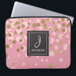 Rosa und goldfarbene Foil Confetti Elegantes Monog Laptopschutzhülle<br><div class="desc">Rosa und Imitate Gold Foil Confetti Elegant Monogram Case. Dieser Fall kann so angepasst werden,  dass er Ihren ursprünglichen und vollständigen Namen enthält.</div>