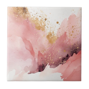 Rosa und goldfarbener Marmor Fliese