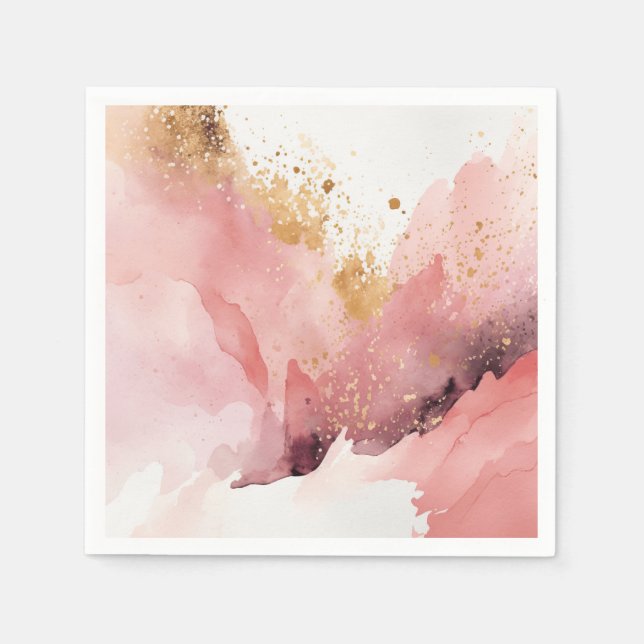 Rosa und goldfarbener Marmor Serviette (Vorderseite)