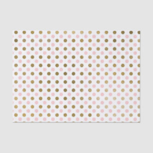 Rosa und Goldfolien-Tupfen-Muster Seidenpapier