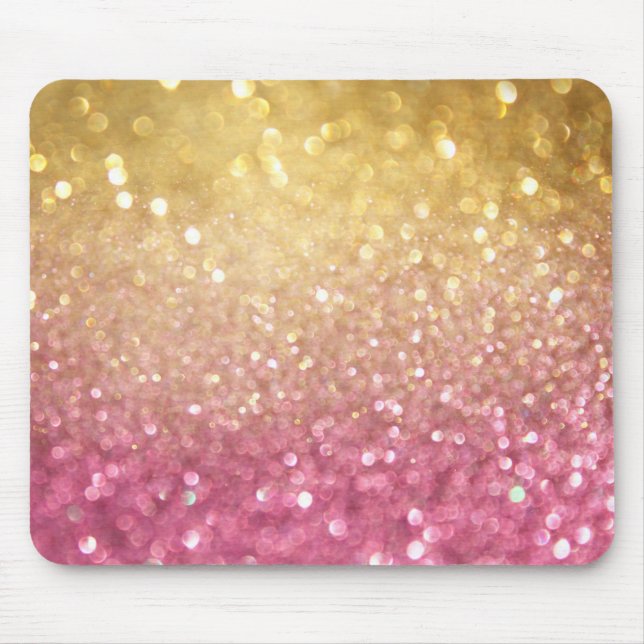 Rosa und GoldGlitterblick Mousepad (Vorne)