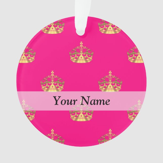 Rosa- und Goldkronenmuster Ornament (Vorderseite)
