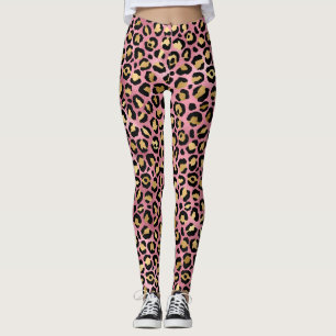 Rosa und Goldleoparden Leggings