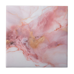 Rosa und Goldmarmor Elegant Fliese